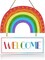 Rainbow Welcome Wooden Hanging Door Sign,Boho Rainbow Wall Decor,LGBT Pride Diversity Decorations,Back to School Sign,Colorful Wall Art For Bedroom Playroom Classroom Decor